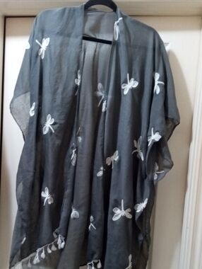 💲3⃣▶▶Grey Floral Embroidered Women's  Wrap